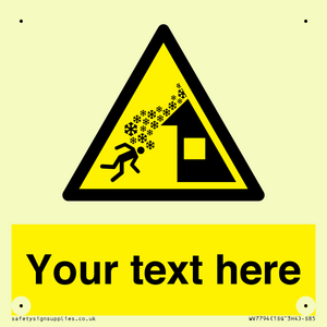 Custom warning roof avalanche